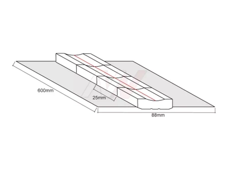 Podkładka ceramiczna z rowkiem soczewkowym