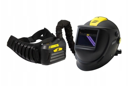 Przyłbica spawalnicza samościemniająca ESAB G50 AIR Unoszona osłona + System powietrza PAPR EPR-X1 + Torba