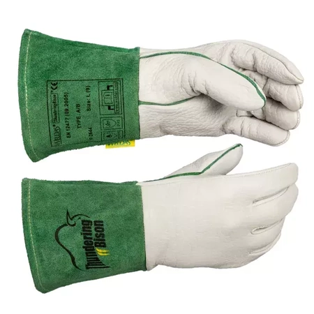 10-2644 WELDAS THUNDERINGBISON Rękawice spawalnicze dłoń skóra z bizona licowa mankiet dwoina bydlęca