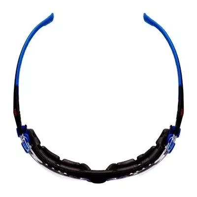 3M SOLUS 1000 Okulary ochronne z powłoką SCHOTCHGARD oprawki niebiesko czarne, bezbarwne soczewki, piankowa wkładka i taśma nagłowna