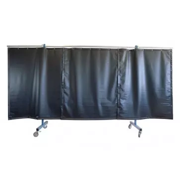 Ścianka ochronna 3-częściowa mobilna PASCAL TRANSFLEX z zasłonami lamelowymi 4.1x1.95 m