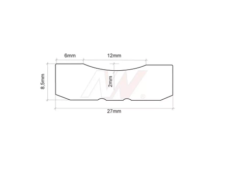 Podkładka ceramiczna z rowkiem soczewkowym