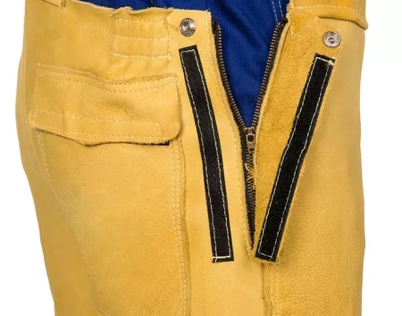 WELDAS GOLDEN BROWN Ogrodniczki spawalnicze, skóra licowa