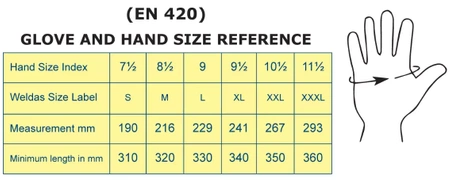 10-2101 WELDAS Rękawice spawalnicze Dwoina bydlęca Kciuk chowany Podszewka bawełna