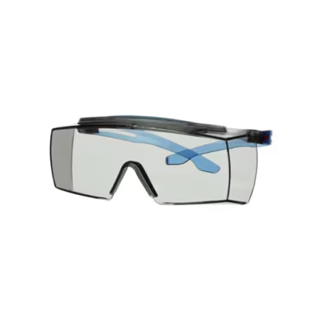 3M SECUREFIT 3700X Okulary ochronne nakładkowe z osłoną brwi niebieskie zauszniki, powłoka odporna na zarysowanie/zaparowanie Scotchgard™ (K i N), jasnoszare I/O soczewki